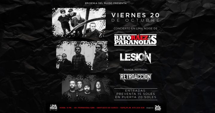 Rafo Ráez & los Paranoias junto a Lesión y Retroacción en Lima Noise